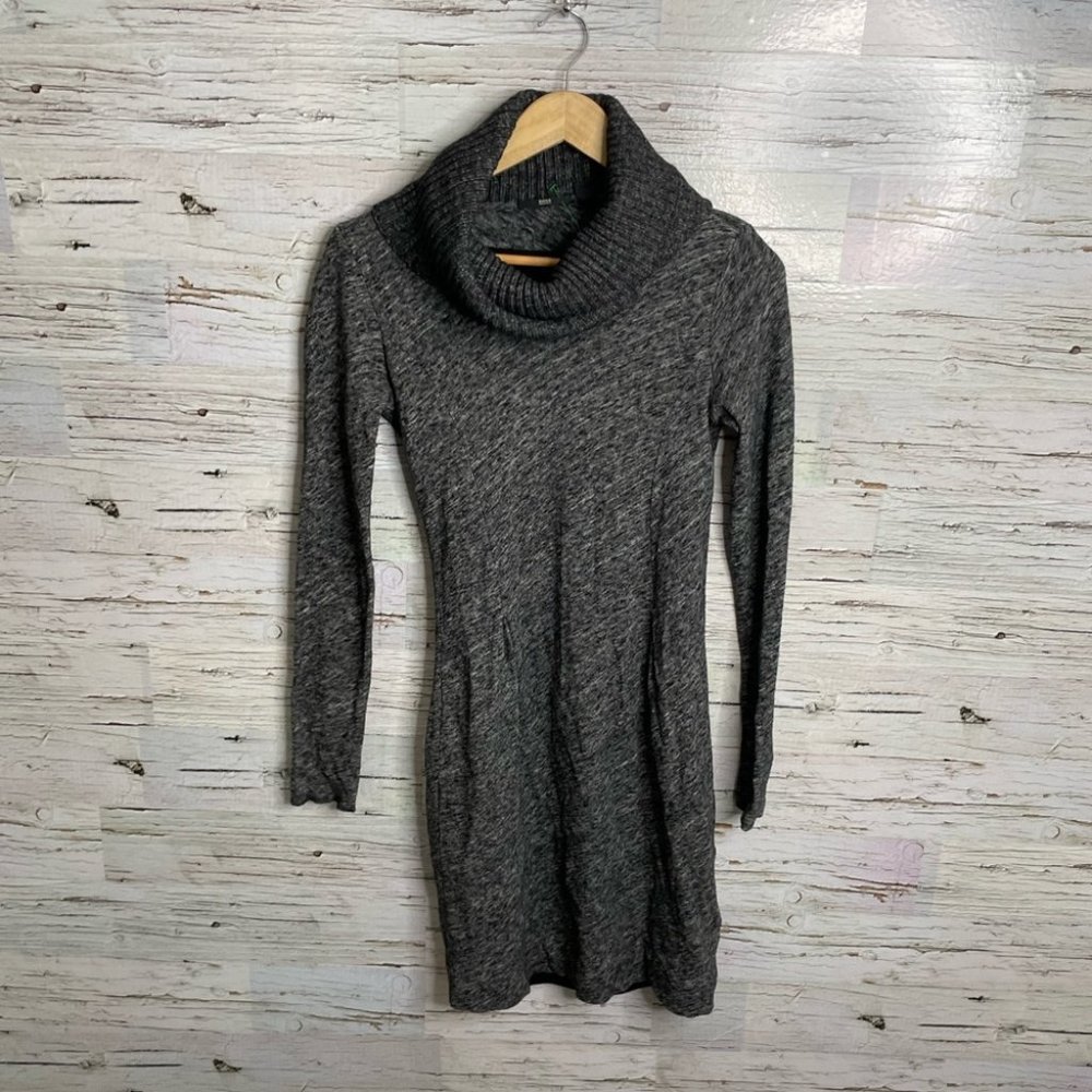 Hugo boss gray turtleneck cowl neck wool blend dress size small